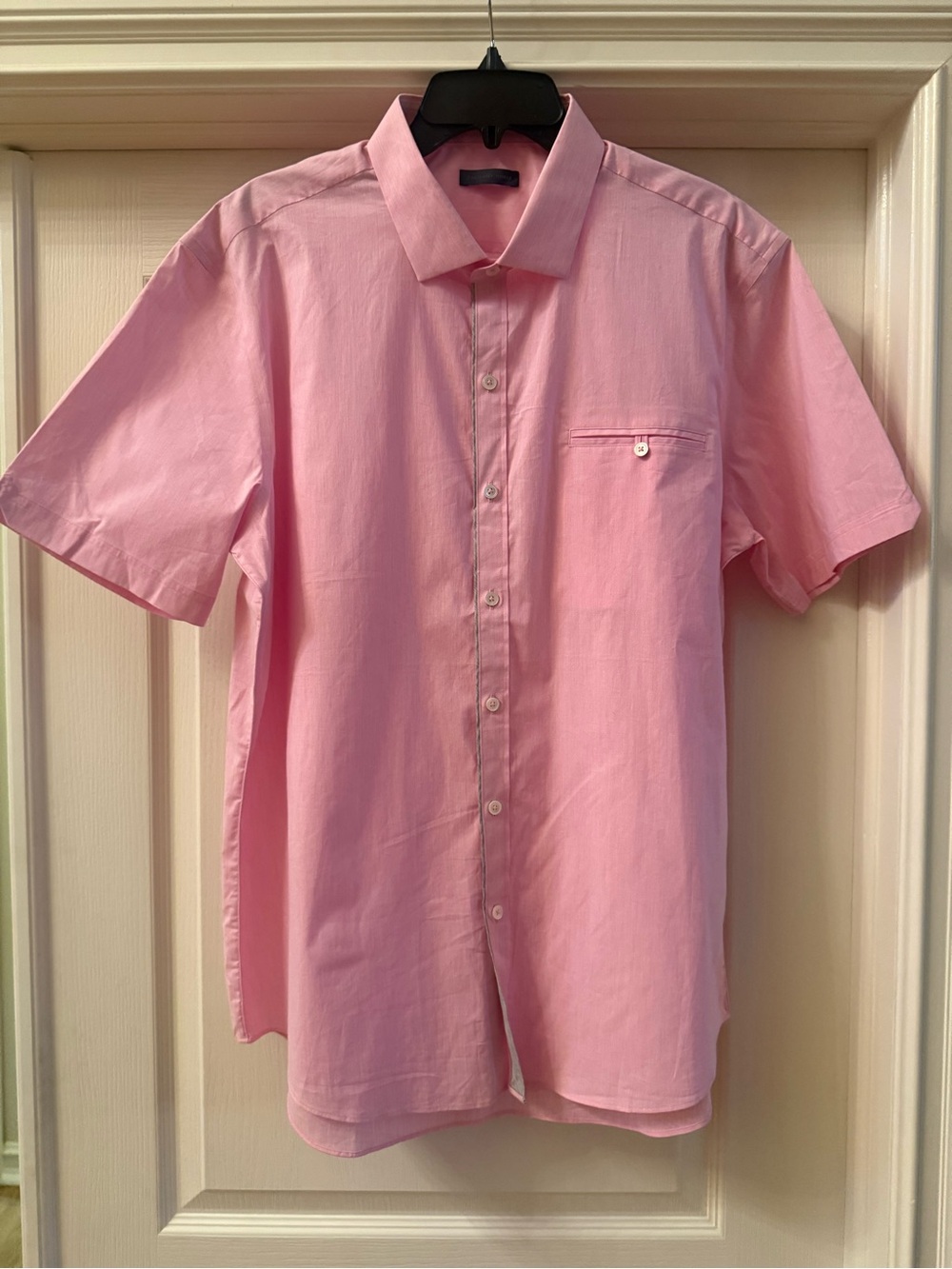 Zachary Prell Button Up Shirt Mens Sz XL Pink Short Sleeve